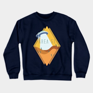 Triple Diamond-View Area 51 Desert in Yellow Crewneck Sweatshirt